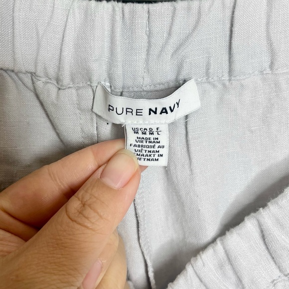 Pure Navy (Saks Fifth Avenue) Linen Drawstring Ankle Pants - Picture 6 of 7